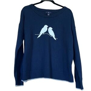 Gap sweater with lovebird design navy blue size XL excellent condition